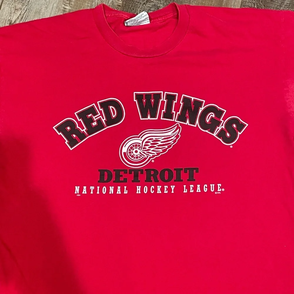 Vintage 90s Detroit Red Wings Lee Total Cotton T-shirt - Picture 3 of 5
